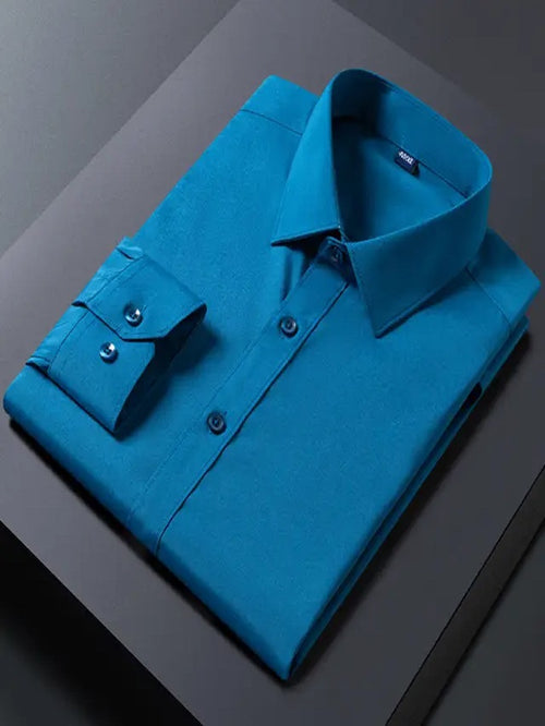 Blue Classic Cotton Satin Shirt Code-1302