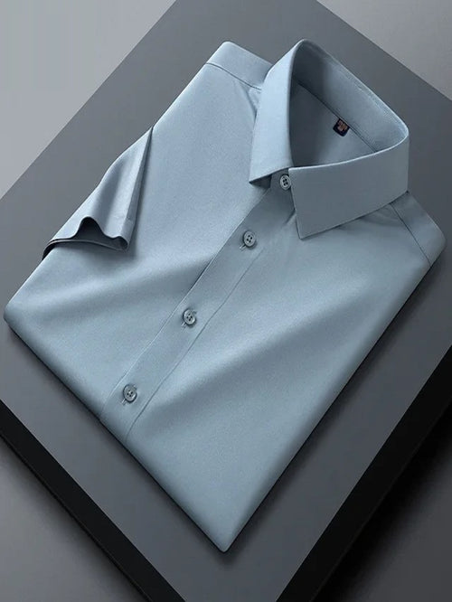 Exquisite Cotton Satin Light Blue Formal Shirt Code-1315