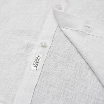 Men's White Linen Half Sleeve Solid Business Shirt Code-1004