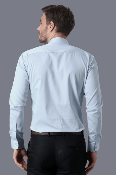 Formal Premium Giza Cotton Ivory Blue Shirt- 1002